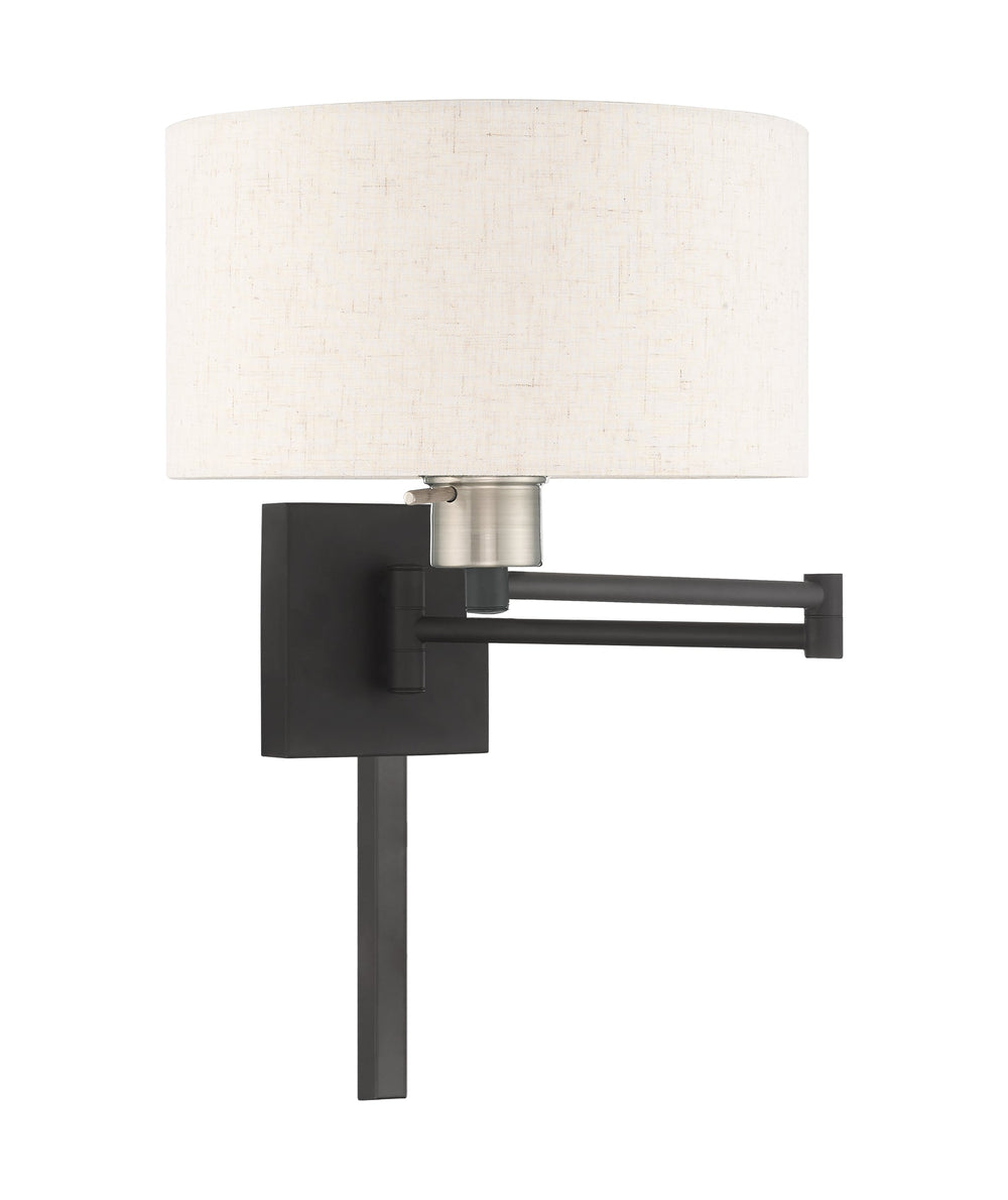 1 Light Black Swing Arm Wall Lamp Livex