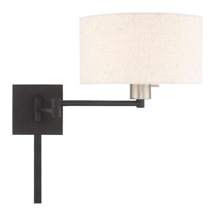 1 Light Black Swing Arm Wall Lamp Livex