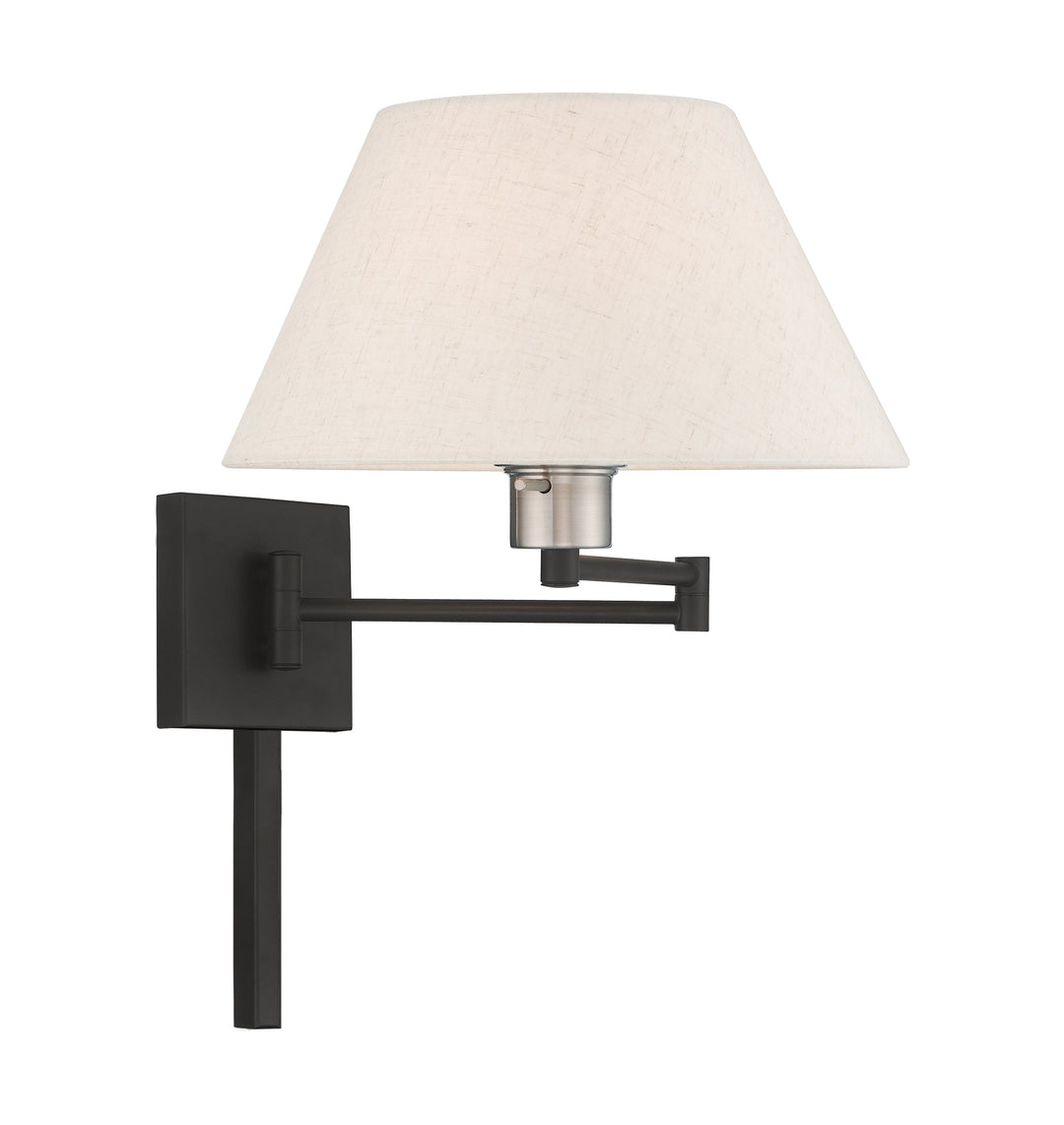 1 Light Black Swing Arm Wall Lamp Livex