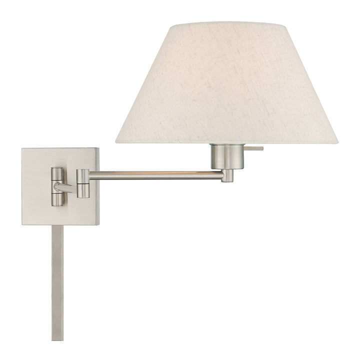 1 Light Brushed Nickel Swing Arm Wall Lamp Livex