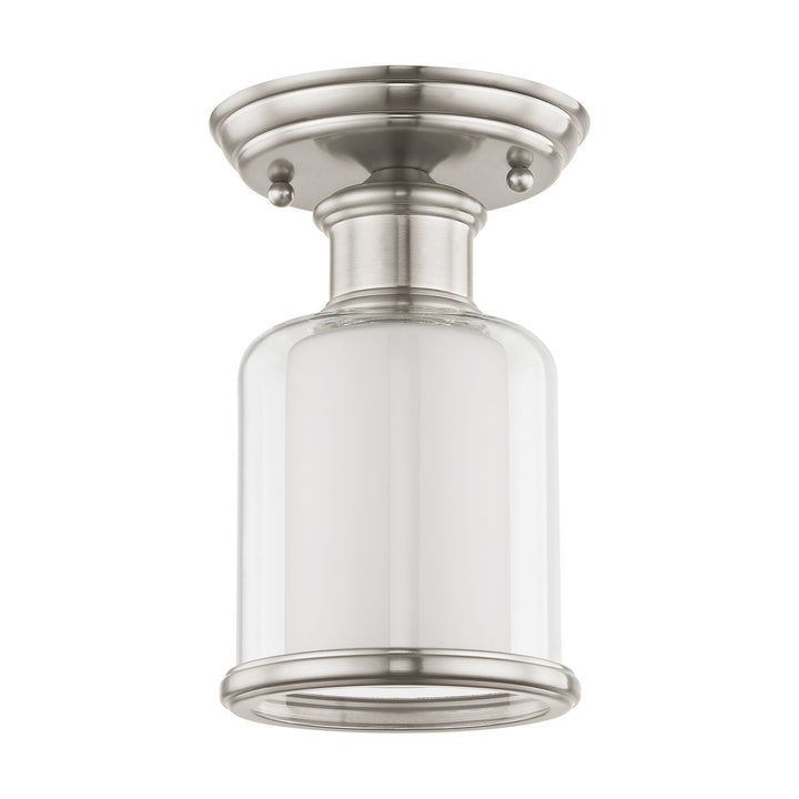 1 Light Brushed Nickel Ceiling Mount Livex