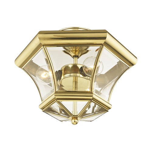 3 Light Polished Brass Ceiling Mount Livex