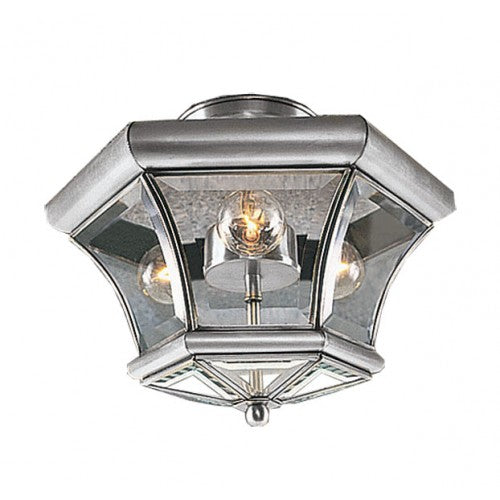 3 Light Brushed Nickel Ceiling Mount Livex