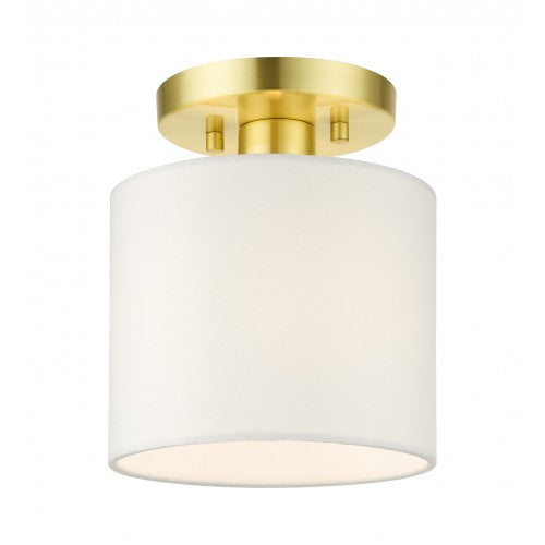 1 Light Satin Brass Semi Flush Livex