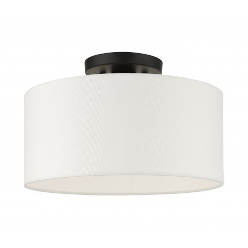 1 Light Black Semi Flush Livex