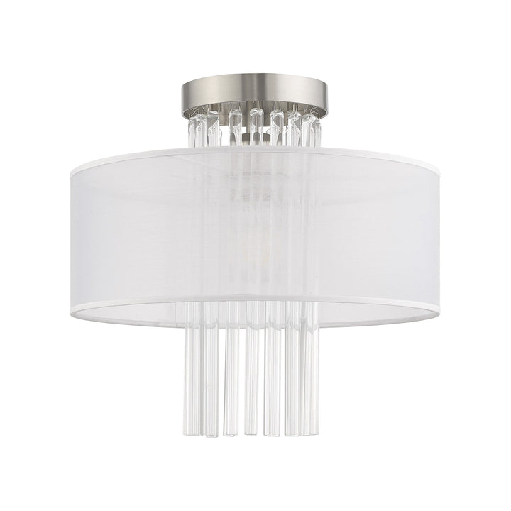 1 Light Brushed Nickel Ceiling Mount Livex