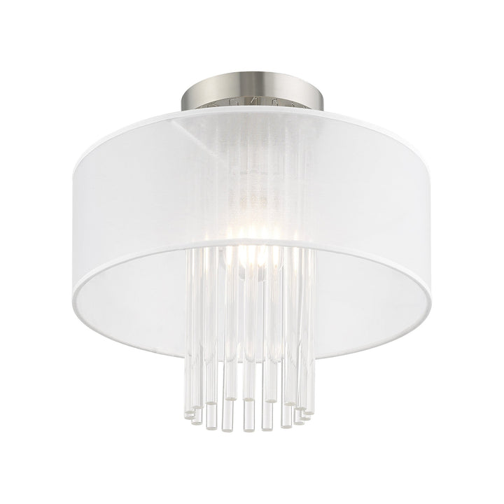 1 Light Brushed Nickel Ceiling Mount Livex