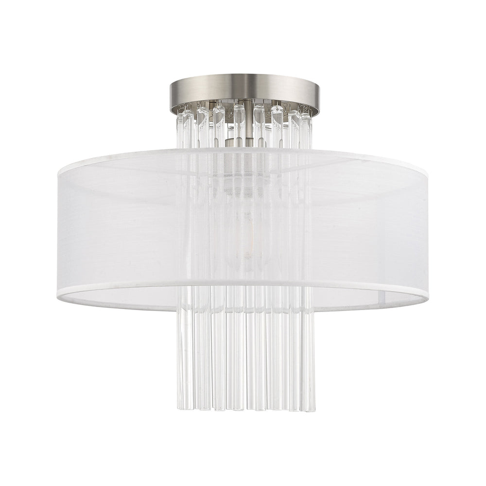 1 Light Brushed Nickel Ceiling Mount Livex