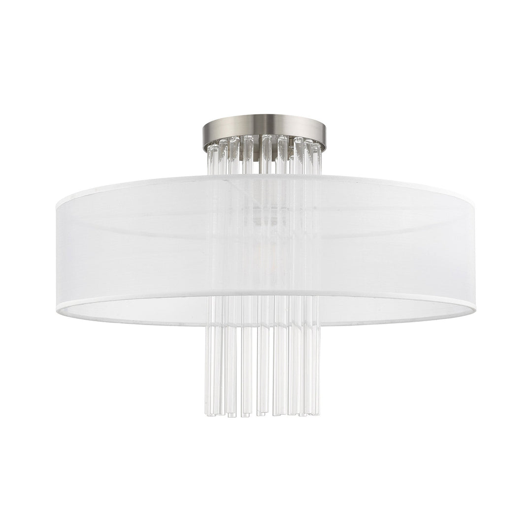 1 Light Brushed Nickel Ceiling Mount Livex