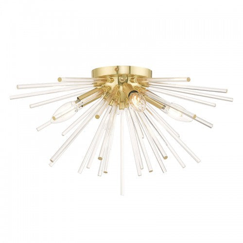 4 Light Satin Brass Ceiling Mount Livex