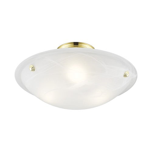 3 Light Polished Brass Ceiling Mount Livex