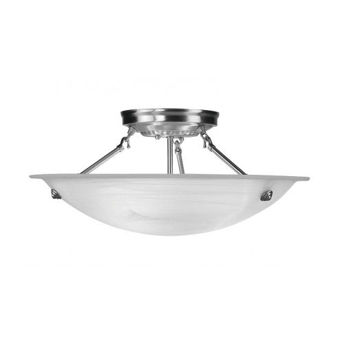 3 Light Brushed Nickel Ceiling Mount Livex