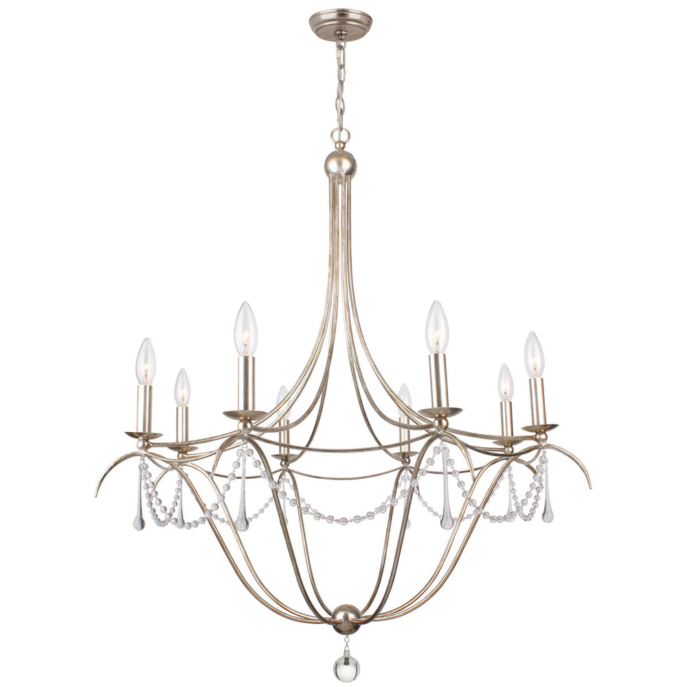 Crystorama Crystorama Metro 8 Light Crystal Beads Antique Silver Chandelier