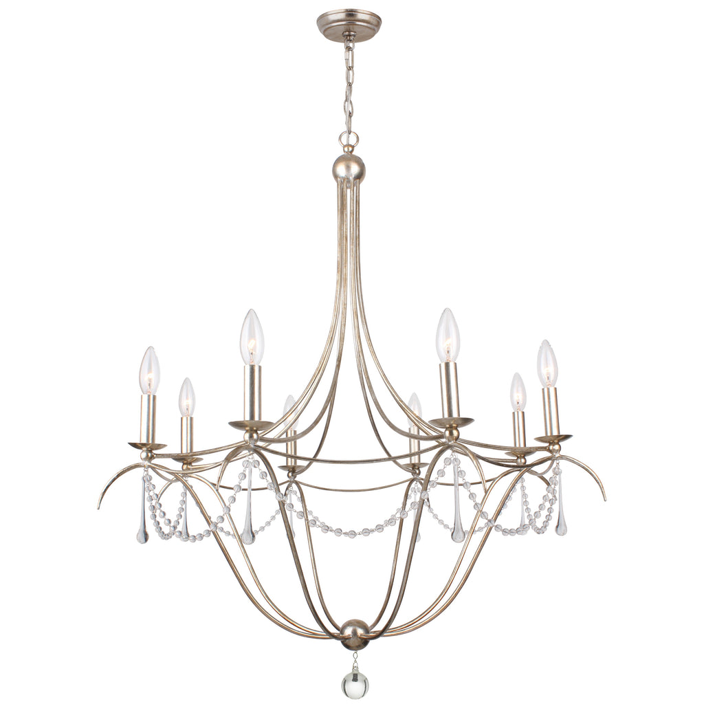 Crystorama Crystorama Metro 8 Light Crystal Beads Antique Silver Chandelier