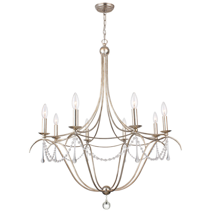 Crystorama Crystorama Metro 8 Light Crystal Beads Antique Silver Chandelier