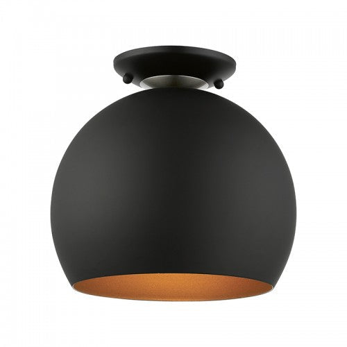 1 Light Black Semi-Flush Mount Livex