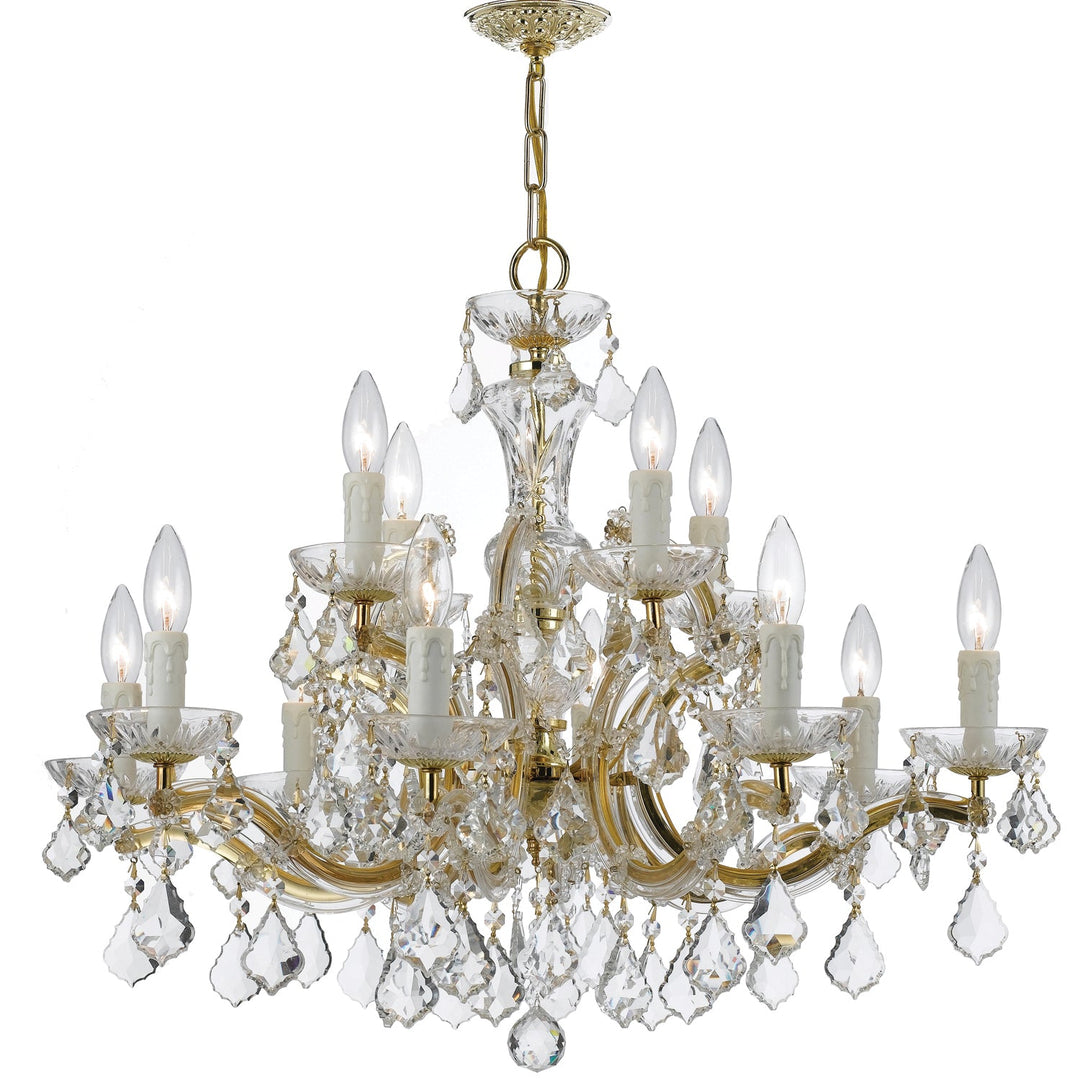 Crystorama Crystorama Maria Theresa 12 Light Hand Cut Crystal Gold Chandelier