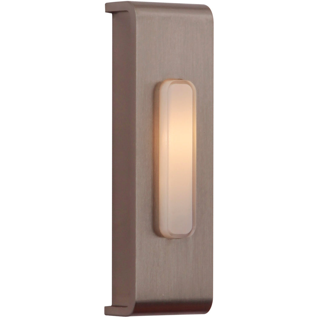 Surface Mount LED Lighted Push Button, Waterfall Edge Rectangle in Brushed Polished Nickel CRAFTMADE