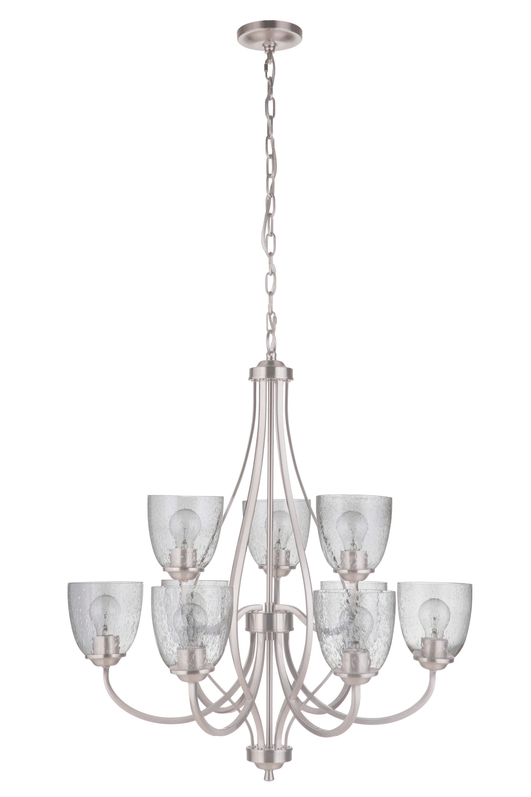 Serene 9 Light Chandelier in Brushed Polished Nickel CRAFTMADE