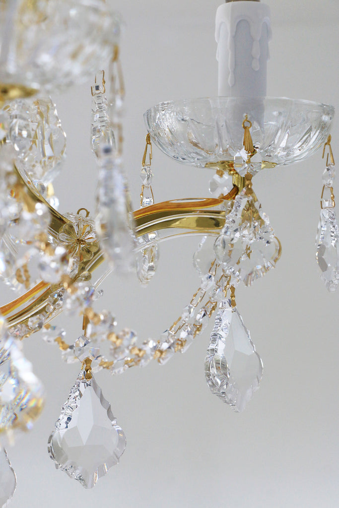 Crystorama Crystorama Brentwood 6 Light Crystal Gold Drum Shade Chandelier