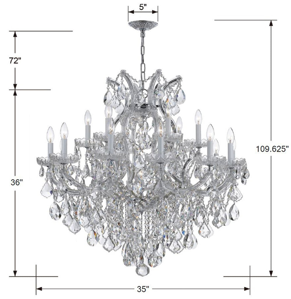 Crystorama Crystorama Maria Theresa 19 Light Hand Cut Crystal Polished Chrome Chandelier