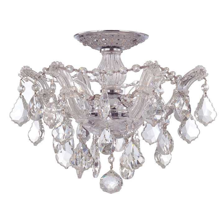 Maria Theresa 3 Light Hand Cut Crystal Polished Chrome Semi Flush Mount Crystorama