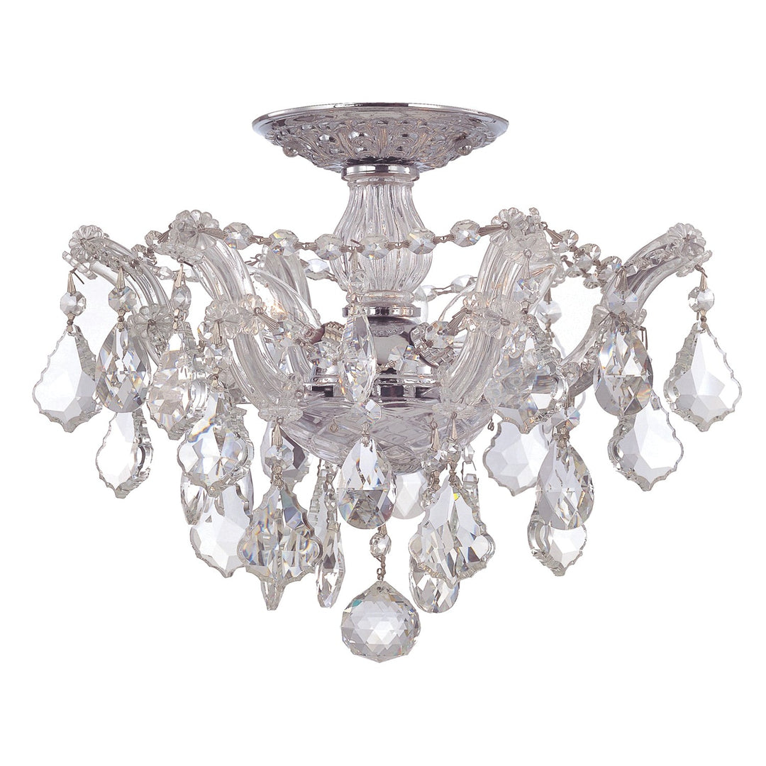 Maria Theresa 3 Light Swarovski Strass Crystal Polished Chrome Semi Flush Mount Crystorama