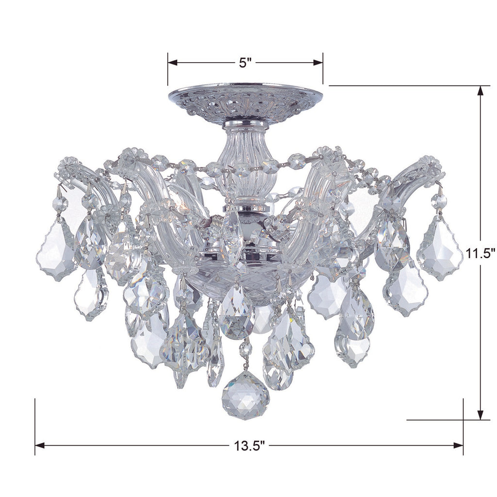 Maria Theresa 3 Light Swarovski Strass Crystal Polished Chrome Semi Flush Mount Crystorama