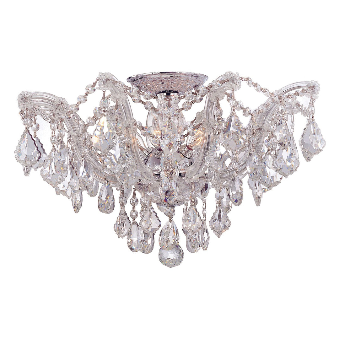 Maria Theresa 5 Light Hand Cut Crystal Polished Chrome Semi Flush Mount Crystorama