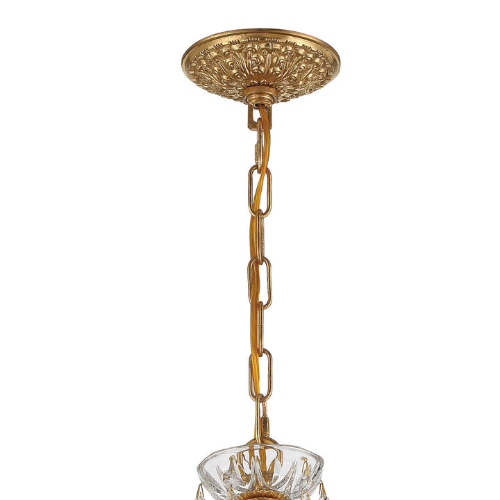 Crystorama Crystorama Filmore 6 Light Hand Cut Crystal Antique Gold Chandelier