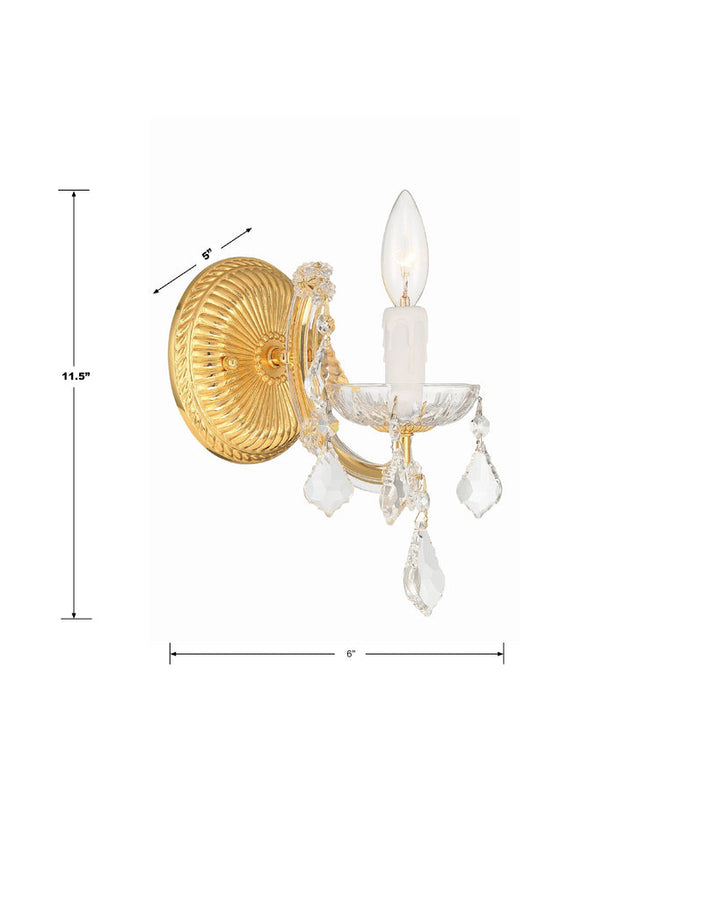 Crystorama Crystorama Maria Theresa 1 Light Hand Cut Crystal Gold Sconce