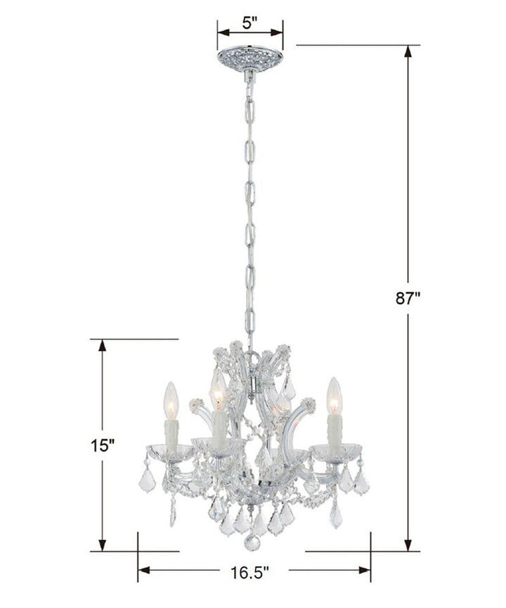 Crystorama Crystorama Maria Theresa 4 Light Spectra Crystal Polished Chrome Mini Chandelier