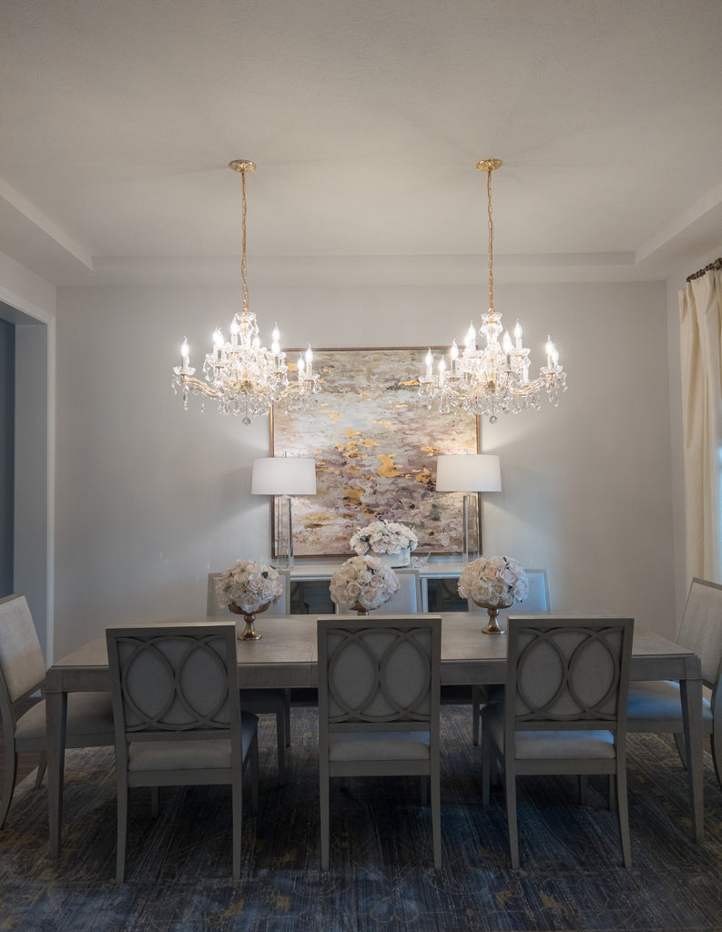 Crystorama Crystorama Maria Theresa 12 Light Hand Cut Crystal Gold Chandelier