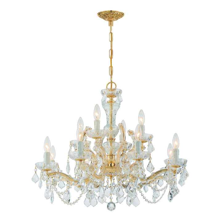 Crystorama Crystorama Maria Theresa 12 Light Swarovski Strass Crystal Gold Chandelier