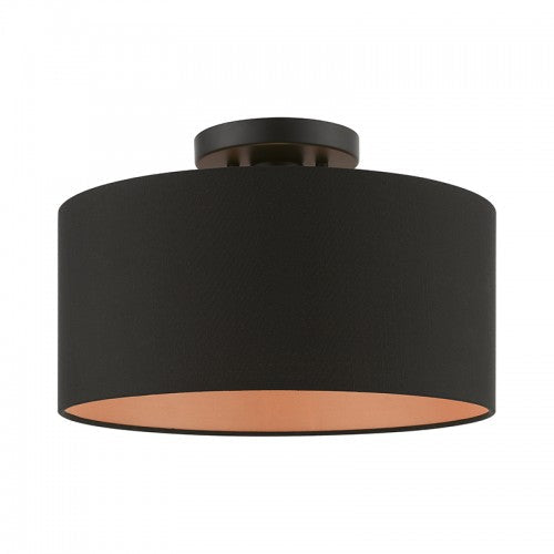 1 Light Black Medium Semi-Flush Livex