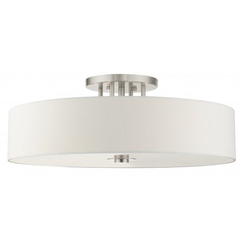 6 Light Brushed Nickel Semi Flush Livex