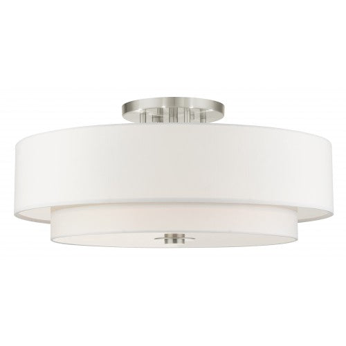 6 Light Brushed Nickel Semi Flush Livex