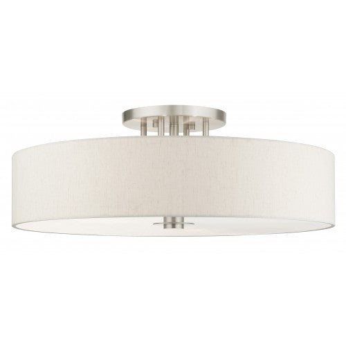 6 Light Brushed Nickel Semi Flush Livex