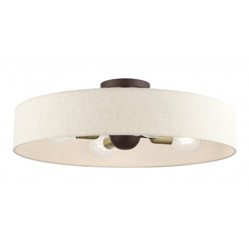 4 Light Bronze Semi Flush Mount Livex