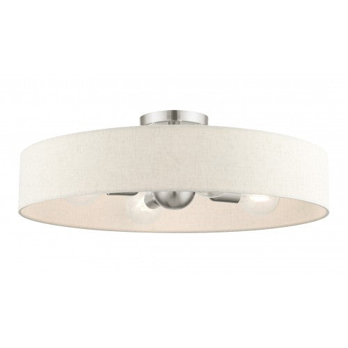 4 Light Brushed Nickel Semi Flush Mount Livex