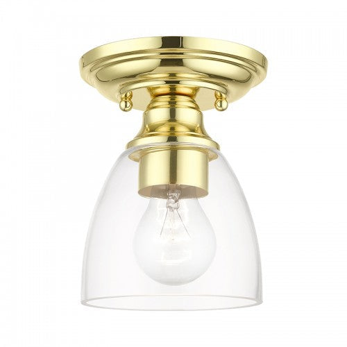 1 Light Polished Brass Petite Semi-Flush Livex