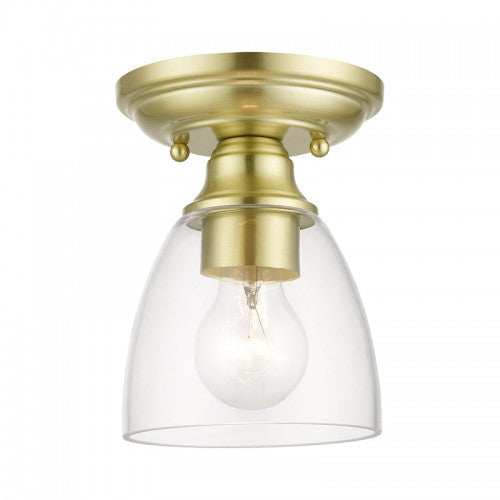 1 Light Satin Brass Petite Semi-Flush Livex