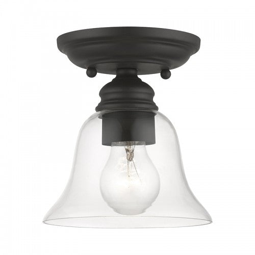 1 Light Black Small Semi-Flush Livex