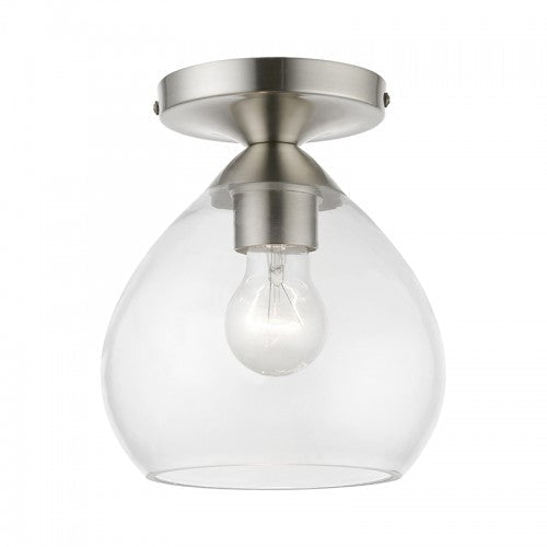 1 Light Brushed Nickel Semi-Flush Livex