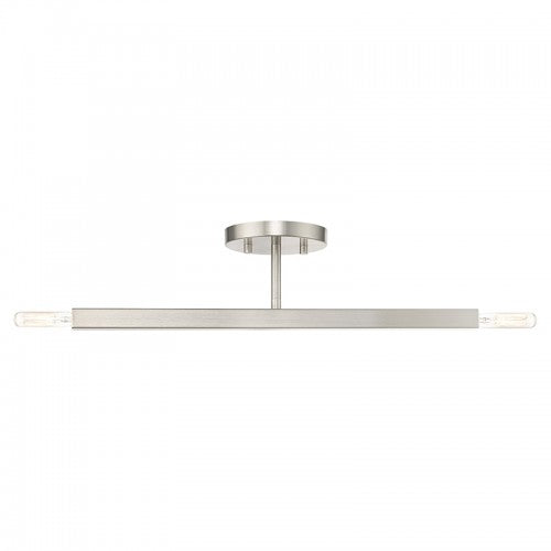 2 Light Brushed Nickel Semi-Flush Livex