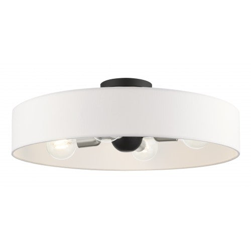 4 Light Black Semi Flush Mount Livex