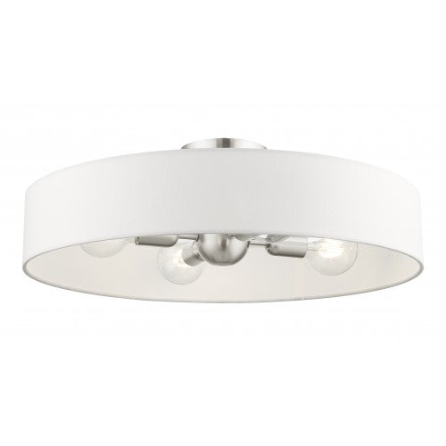 4 Light Brushed Nickel Semi Flush Mount Livex