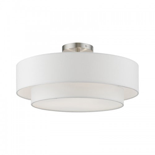 3 Light Brushed Nickel Semi-Flush Livex