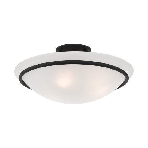 3 Light Black Ceiling Mount Livex