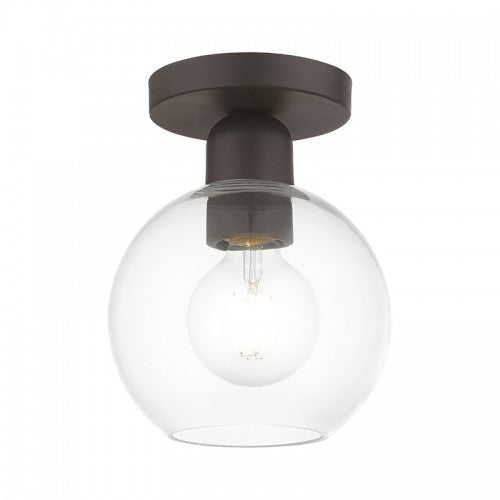 1 Light Bronze Sphere Semi-Flush Livex